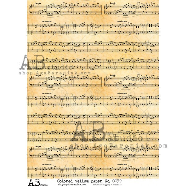 AB Studios Vellum Paper 0079 Music Page A4