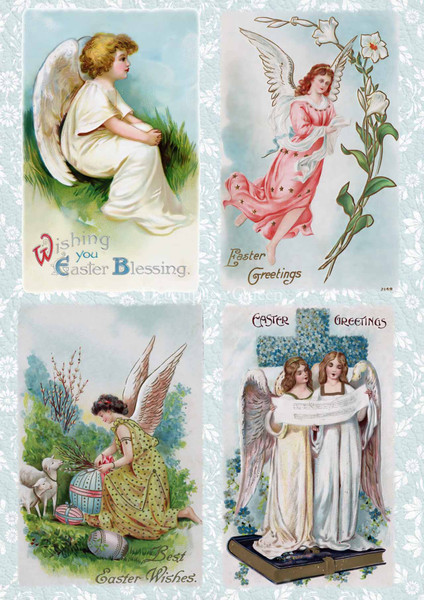 Decoupage Queen Easter Angels A4 Rice Paper