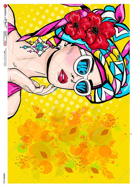 Paper Designs Rice Paper Pop Art Portrait Comic 0036 A4 Rice Paper