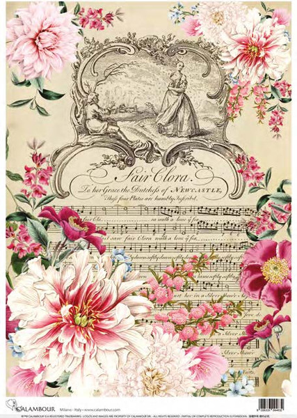 Calambour Fair Clora Floral Symphony A4 Rice Paper