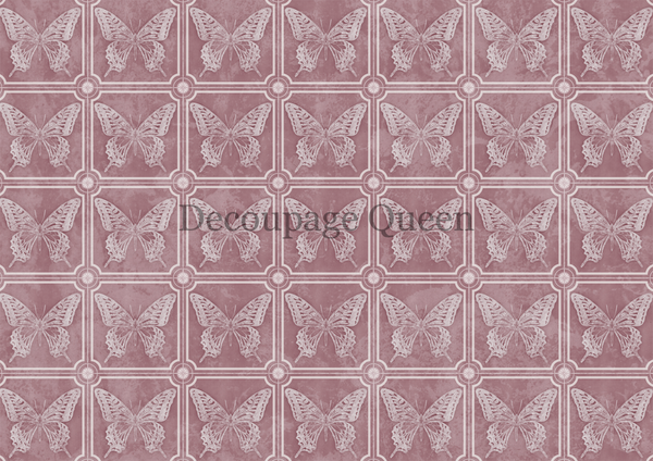 Decoupage Queen Dainty and the Queen Butterfly Tiles A4 Rice Paper