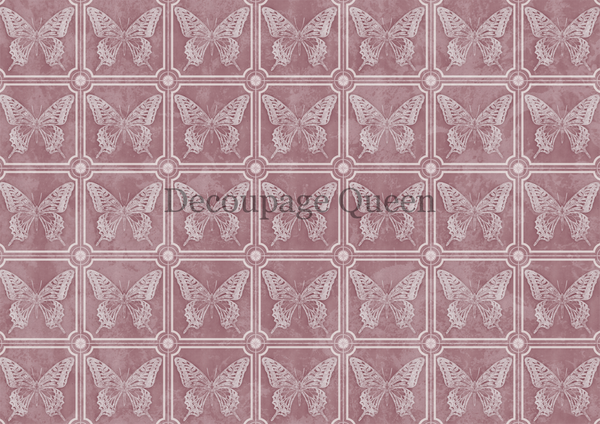 Decoupage Queen Dainty and the Queen Butterfly Tiles A3 Rice Paper