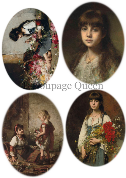 Decoupage Queen Dainty and the Queen Alexei Harlamoff Paintings A4 Rice Paper