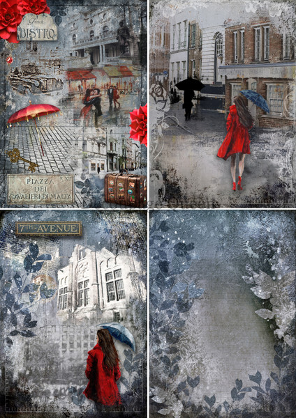 Decoupage Queen In the City 4 Pack A4 Rice Paper