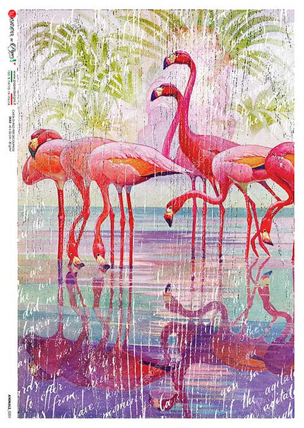 Paper Designs Flock of Flamingos A3 Rice Paper