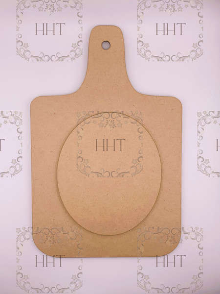 MDF Cutting Board Plaque with Center Overlay, 2 Pieces