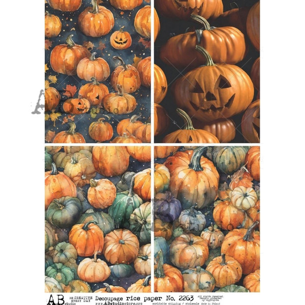 AB Studios Pumpkin Patch 4 Pack A4 Rice Paper