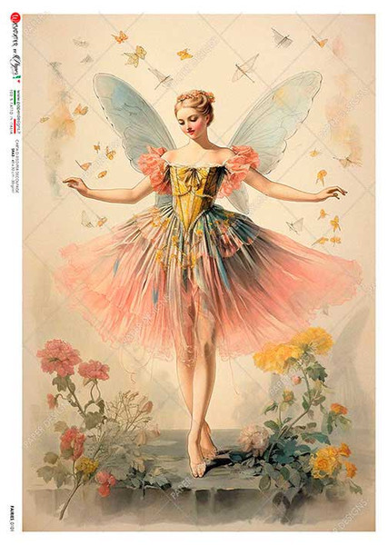 Paper Designs Fairy Dancing among Butterflies A2 Rice Paper