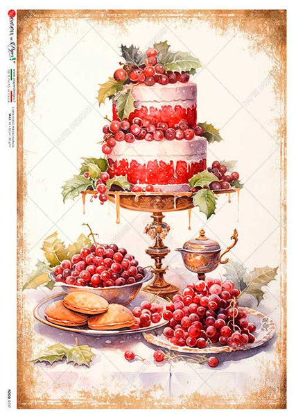 Paper Designs Tiered Festive Cake A4 Rice Paper
