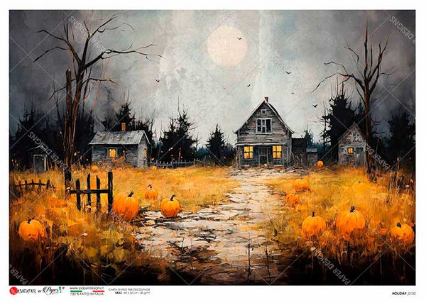 Paper Designs Spooky Neighborhood A1 Rice Paper