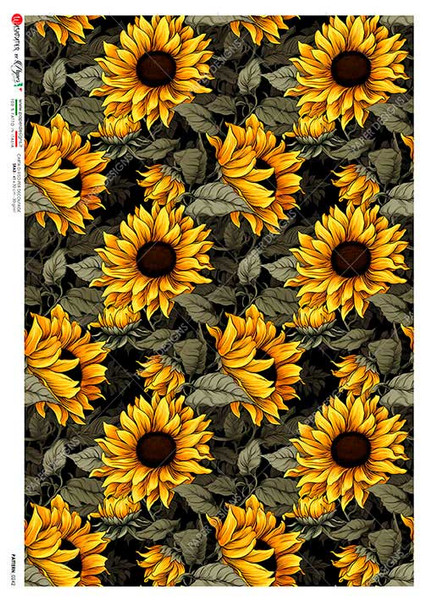 Paper Designs Repeating Sunflowers A4 Rice Paper