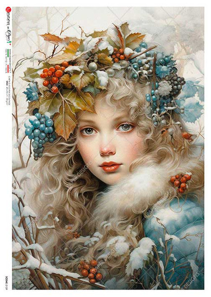 Paper Designs Winter Maiden with Berry Crown A1 Rice Paper