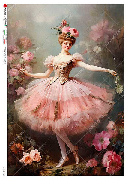 Paper Designs Victorian Elegant Ballerina A2 Rice Paper