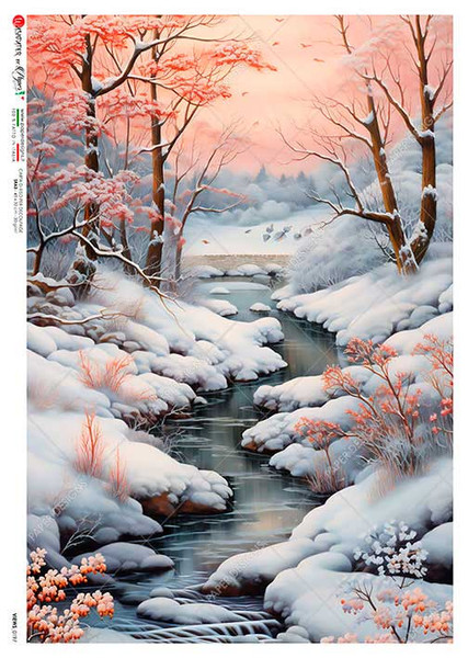 Paper Designs Stream and Snow Banks A4 Rice Paper
