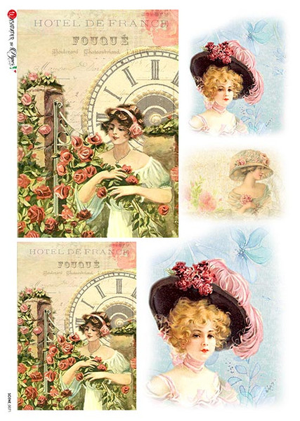 Paper Designs Hotel de France Ladies with Hats Rice Paper