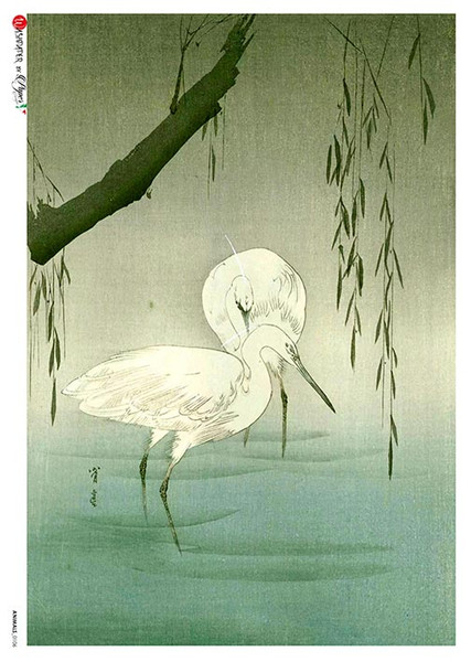 Paper Designs White Cranes in the Marsh Rice Paper