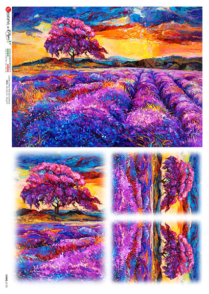 Paper Designs Lush Purple Landscape Four Pack Rice Paper