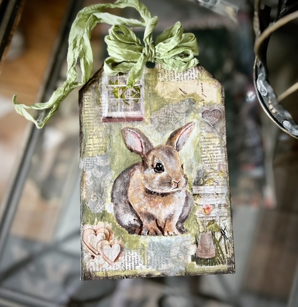 Hand Painted Bunny Tag