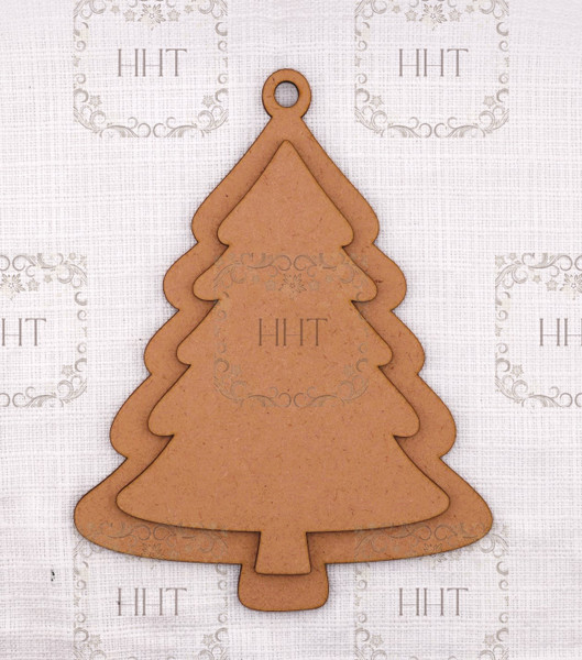 Handcrafted Holiday Traditions Christmas Tree Cutout Ornament MDF Base