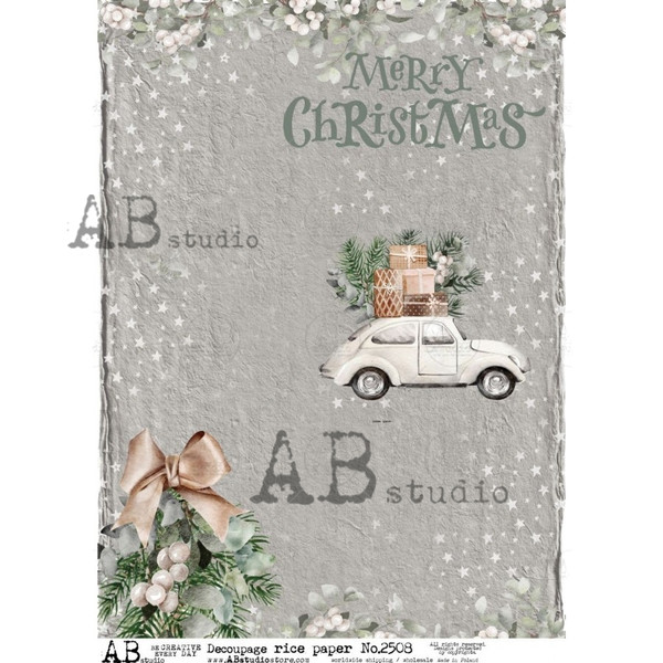 AB Studios Christmas Car A4 Rice Paper