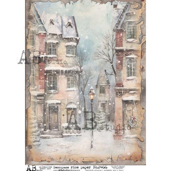 AB Studios Winter City View A4 Rice Paper