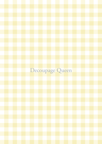 Decoupage Queen Yellow Gingham A4 Rice Paper