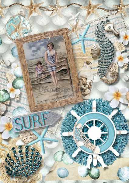 Decoupage Queen Surf and Sea A4 Rice Paper