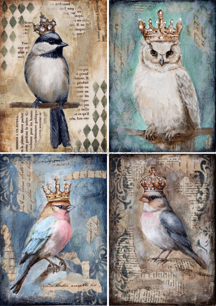 Decoupage Queen Teresa Rene Art The Four Birds A4 Rice Paper