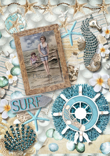 Decoupage Queen Surf and Sea A3 Rice Paper