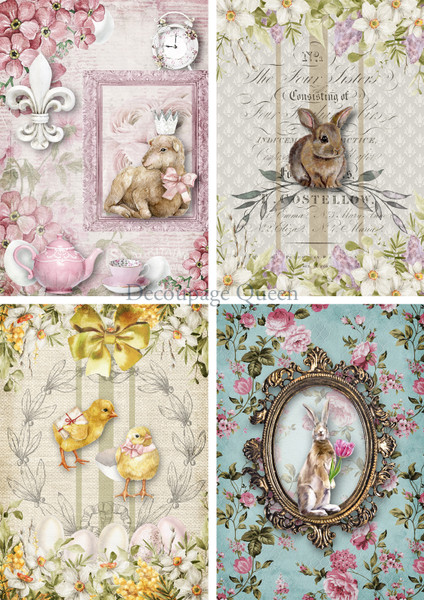 Decoupage Queen Easter Creatures Four Pack Vellum Paper