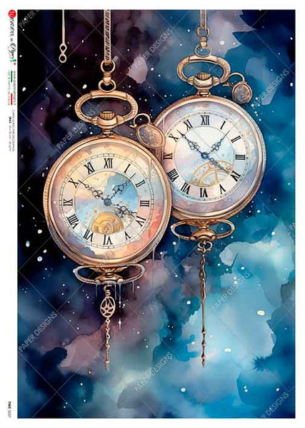 Paper Designs Two Galaxy Clocks A3 Rice Paper