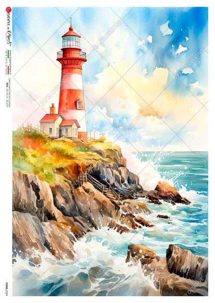 Paper Designs Coastal Lighthouse A3 Rice Paper
