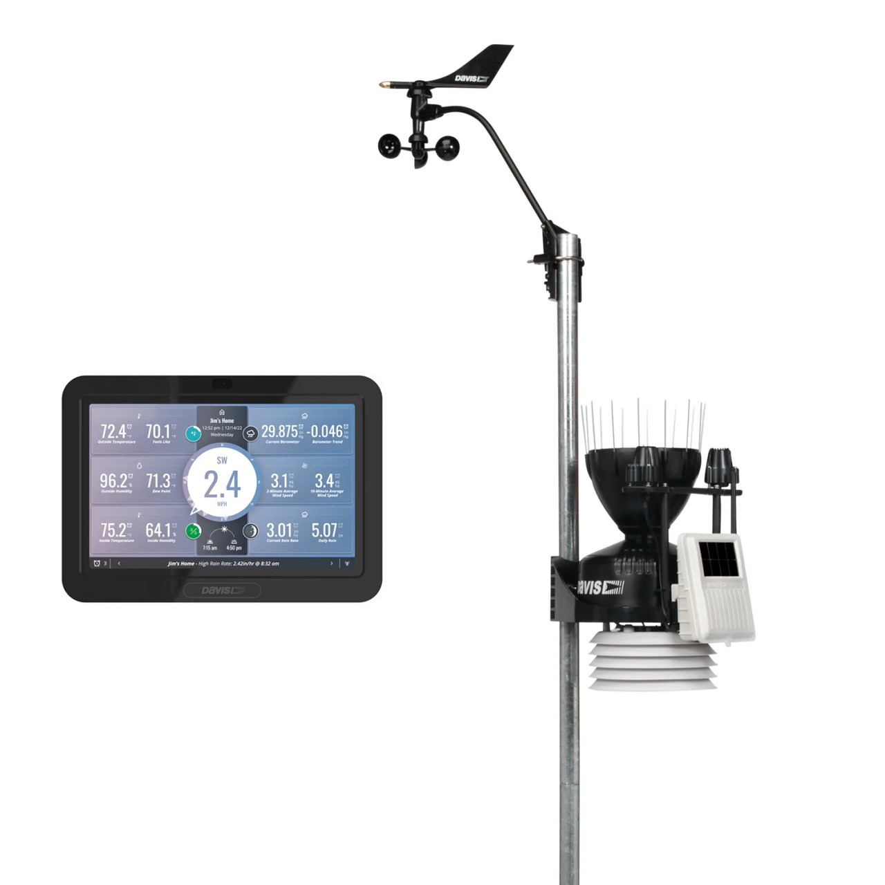 Davis 6262 Wireless Vantage Pro2 Plus with Standard Radiation Shield and Touchscreen Console