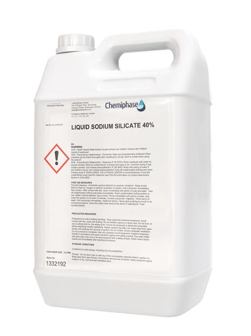 Sodium Silicate 40% Solutions - 5 Litre