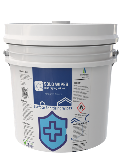 Solo Alcohol Wipes – 70% Isopropyl Alcohol Surface Cleaning Wipes (300 Wipes Bucket) 5 Litre