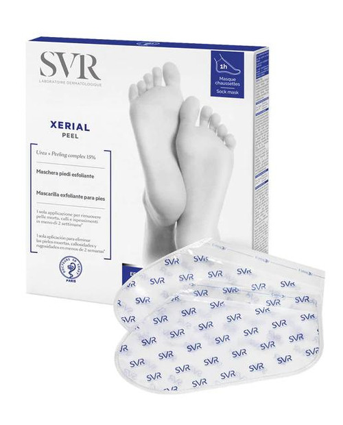 Mascarilla exfoliante para pies xérial peel masque pieds srv