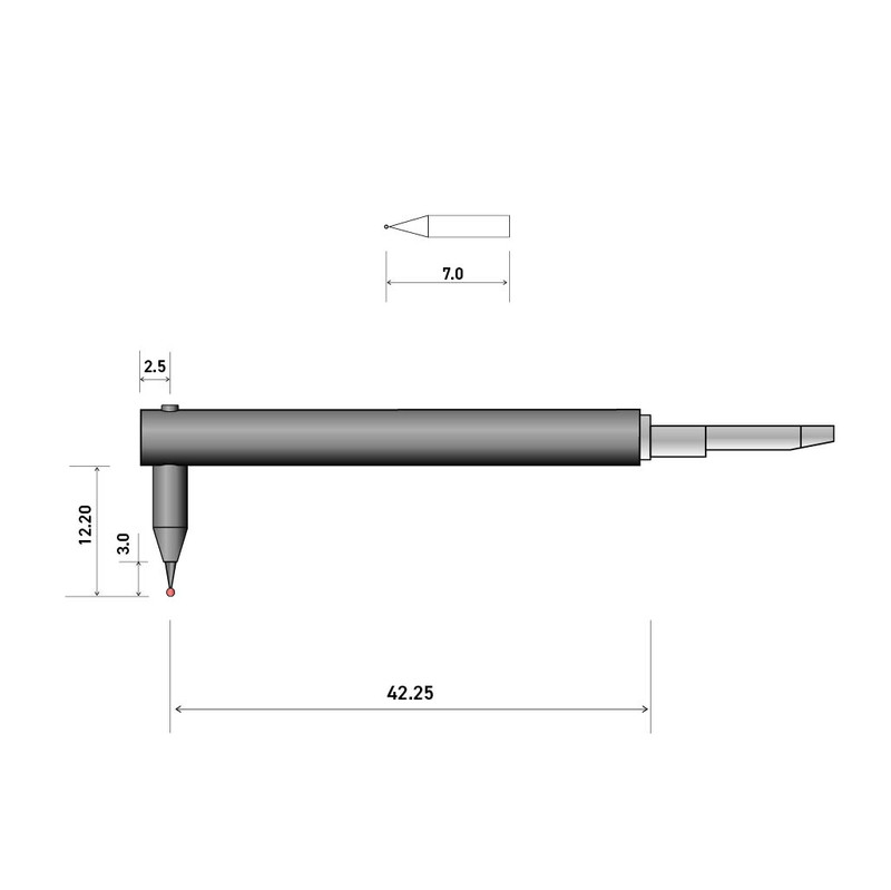 60mm 0.3mm Diameter Ball Ruby Stylus