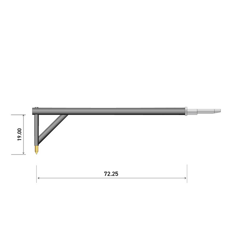 90mm 60° 2um X 19mm Shank Clr PGI Stylus Arm