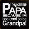 They Call Me Papa Because I'm Too Cool To Be Grandpa! Wood Sign - 7x7in.