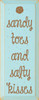 Sandy Toes And Salty Kisses  Wood Sign 18x7in. Sandy Toes And Salty Kisses  Wood Sign 18x7in.