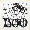 Boo In Spiderweb Wood Sign