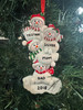 Stacked Snowman Family of Four Ornament - Personalized With Names and Date 4.8in.