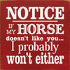 Notice If my HORSE doesn't like you... I probably won't either