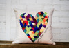 God Is Love 1 John 4:8 with Colorful Heart Square Pillow 16 x 16