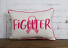 Fighter with Breast Cancer Ribbon Pillow