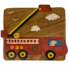 Fire Truck Carved Wooden Foot Stool