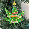 Happy Holidaze Cannabis Leaf Personalized Resin Ornament 4in.