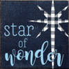 Wood Sign - Star of Wonder - Plaid Star 7x7