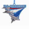 Air Force Jet Ornament Flat Cross Into The Blue Red White Blue 4"