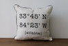 Coordinates with City Name - Personalized Square Pillow 16 x 16